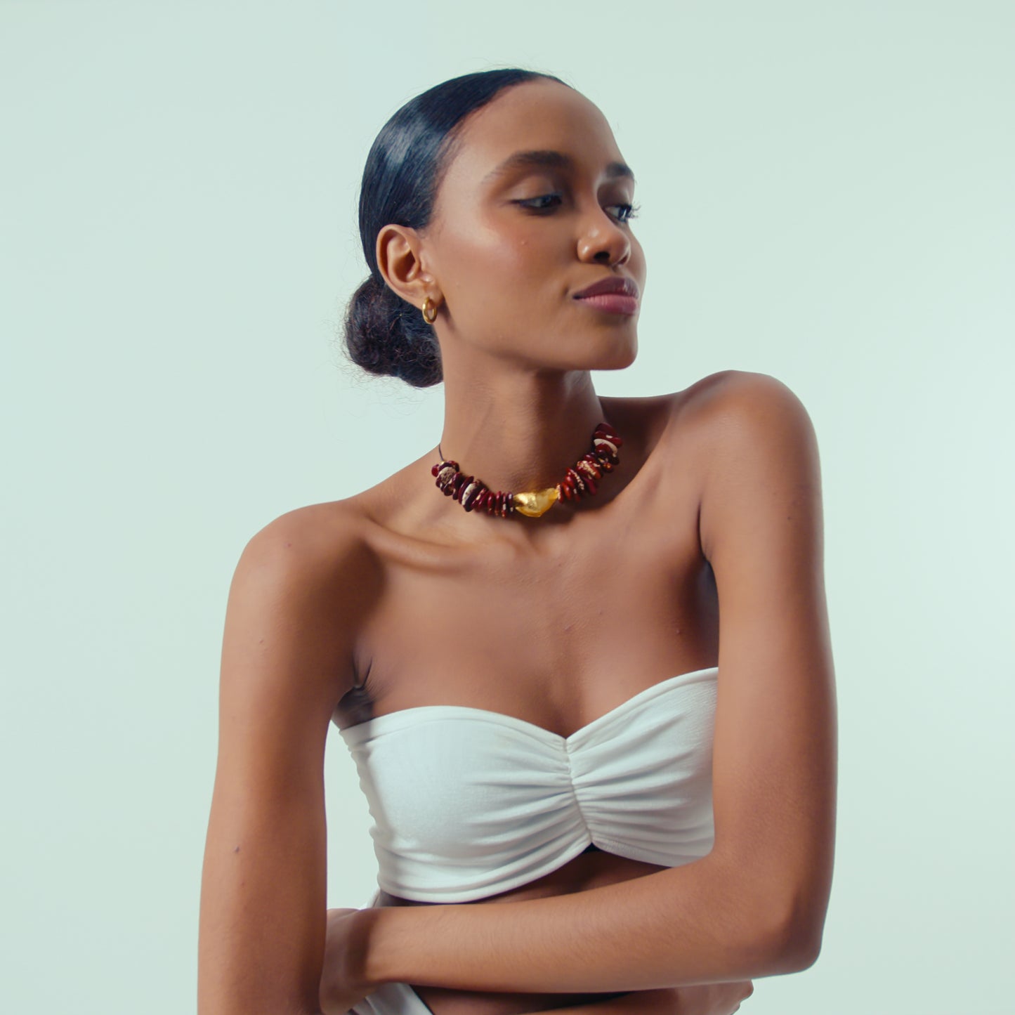 Collar Fruto Frijol Rojo