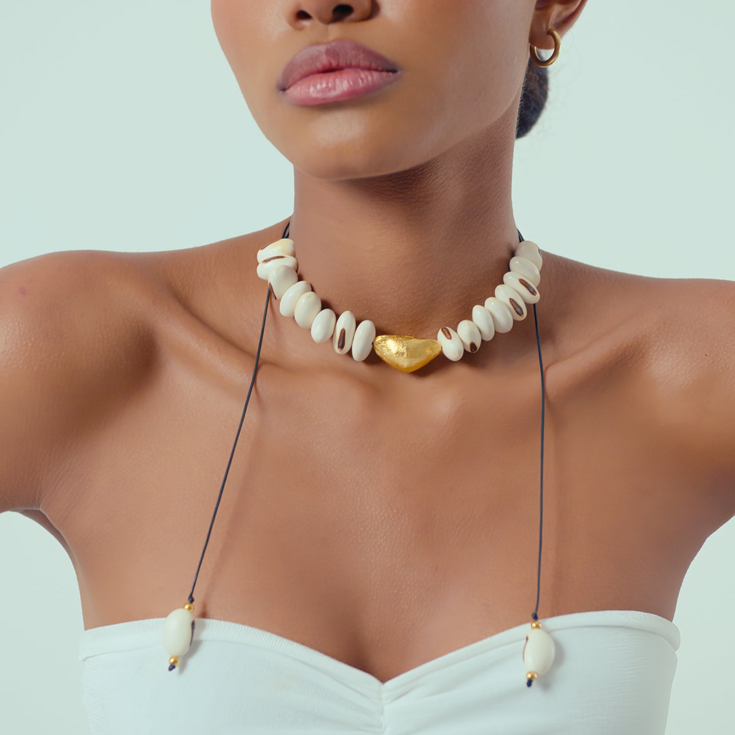 Collar Fruto Frijol Blanco