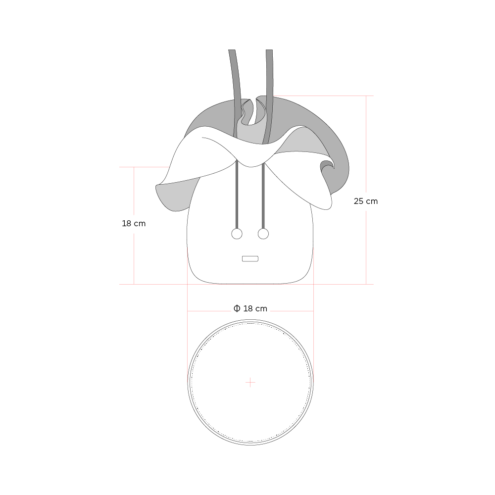 Tamaño de Bolso Orquídea Negro
