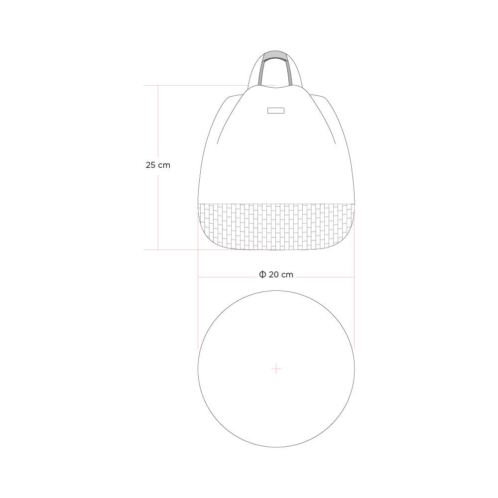Tamaño de Bolso Santos Negro