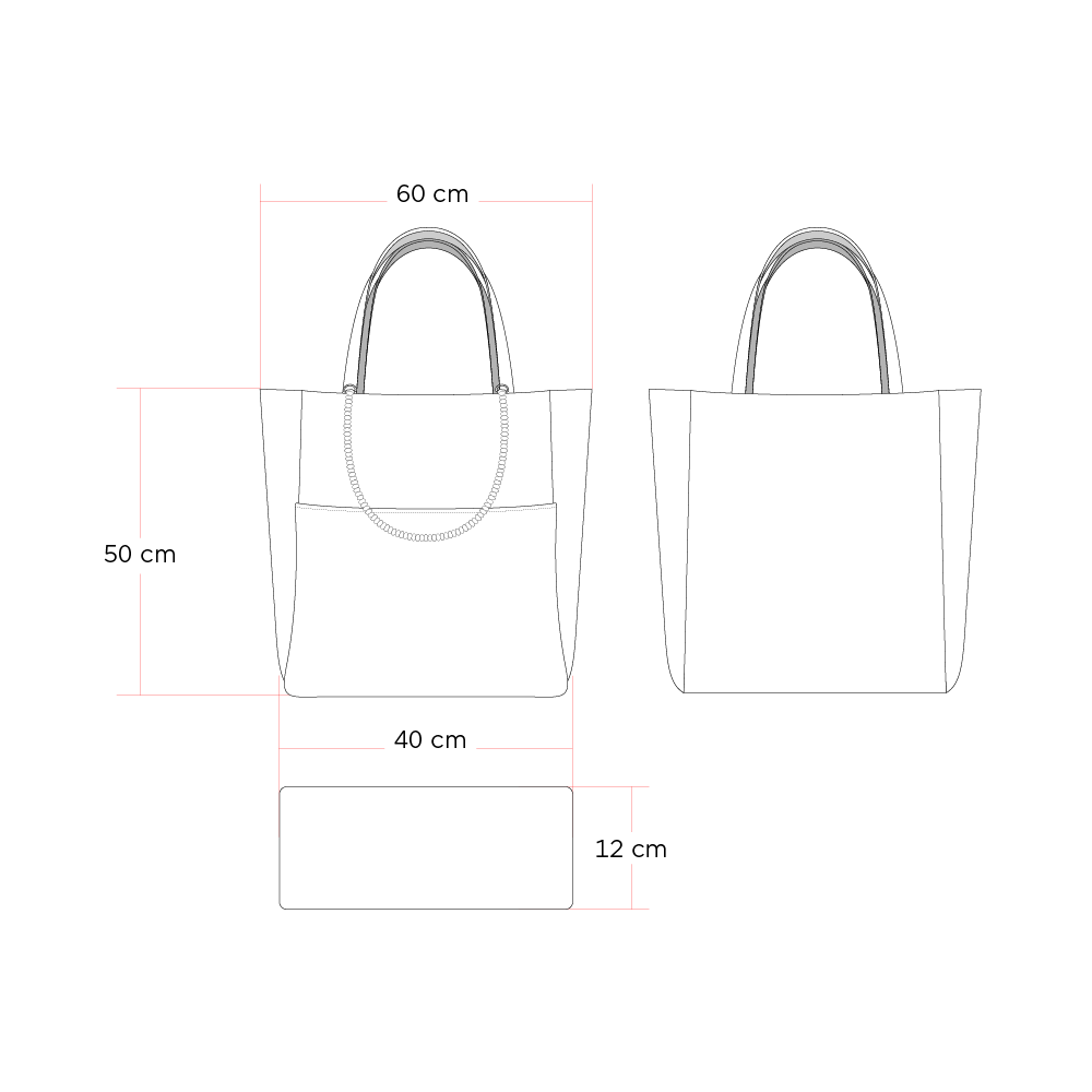 Tamaño de Bolso Tapia Negro