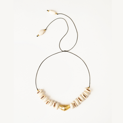 Collar Fruto Frijol Blanco