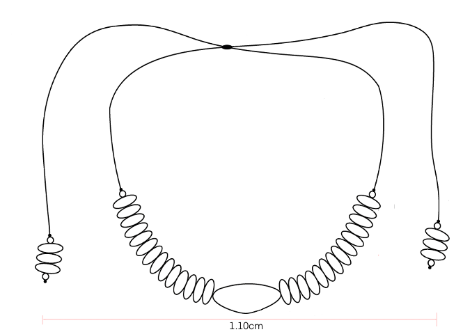 Tamaño de Collar Fruto Frijol Dalmata